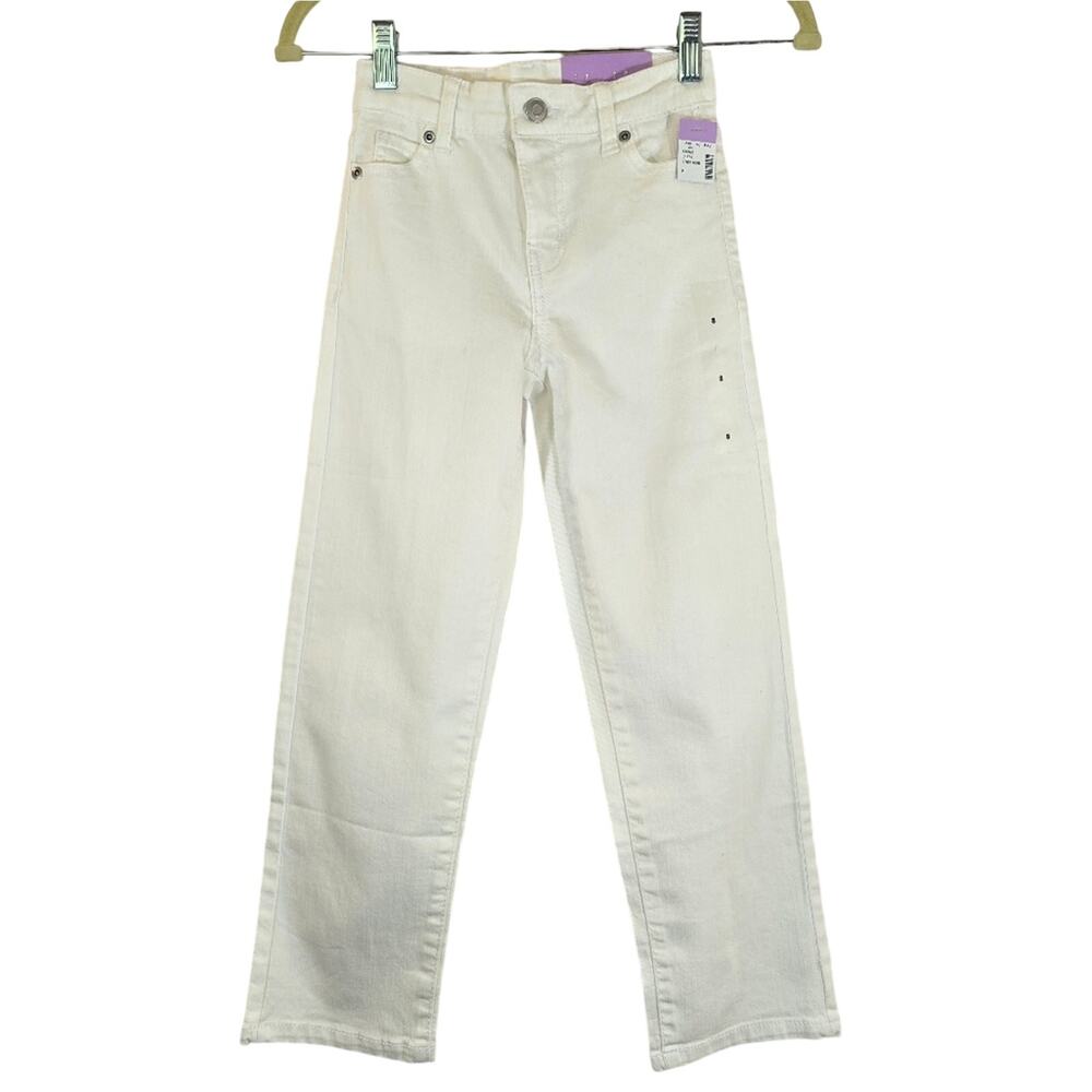 Evsie Girls Soft Off White High Rise Straight Ankle Jeans NWT Size 8 Reg Purple